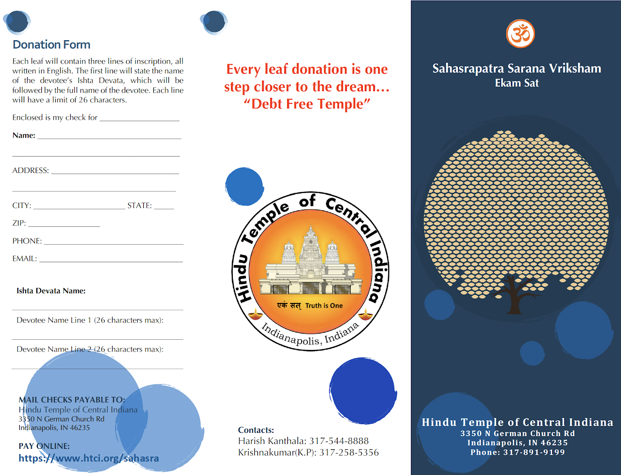 Sahasrapatra Sarana Vriksham Donation Form